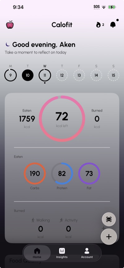 Tema Monocromatico de Calofit — panel limpio en blanco y negro